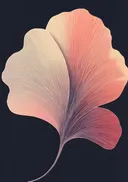 Schilderij van een gingko blad in kleurverloop