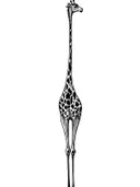 Zwart-witte lijntekening van een giraffe