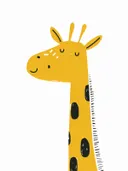 Schilderij van een giraffenkop voor de kinderkamer