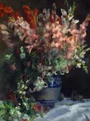 Gladiolen in een vaas van Pierre-Auguste Renoir: stilleven met bloemen
