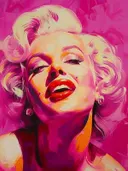 Portret van blonde vrouw in roze pop-art stijl