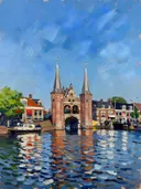 Glasgow, straat in avondlicht, schilderij van Glasgow