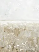 Schilderij van een golvend korenveld onder een lichte hemel