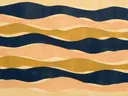 Golvende banen in de stijl Textured Minimalism, in mosterdgeel, warm perzik en dieper marineblauw, met romige crème