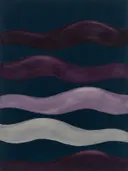 Golvende banen in de stijl Textured Minimalism, in diep aubergine, pruim en verstoft lila, met bleek oestergrijs
