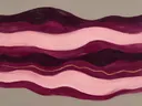 Golvende banen in de stijl Textured Minimalism, in aubergine, diep magenta en zacht blos, met een dunne gouden lijn