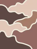 Abstract patroon van vloeiende vormen in roze en bruine tinten.
