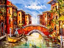 Schilderij van een gondel in Venetië