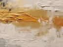 Goud en oranje structuurschilderij, abstract schilderij in goud en oranje met textuur