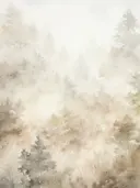 Gouden dennenbos, landschap schilderij