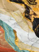 Abstract marmer-schilderij met gouden aders
