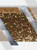 Luxe abstract schilderij met gouden glitter en metaaltextuur