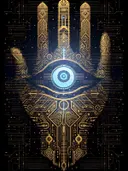 Gouden hamsa hand met oog