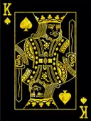 Gouden Koning van Schoppen speelkaart illustratie