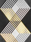 Art deco schilderij met gouden zigzag chevronpatroon