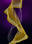Abstracte gouden en paarse zijden golvende vormen