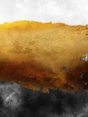 Abstract schilderij met gouden en zwarte horizon gradiënt