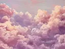 Schilderij van een goudgloed in de wolken
