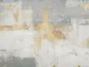 Art deco schilderij met goudkleurige vlekken op grijs