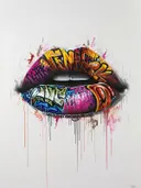 Kleurrijke graffiti lippen