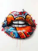 Lippen in graffitistijl