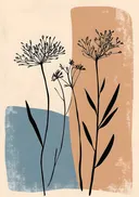 Grafische illustratie van droogbloemen