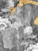Abstract grijs schilderij met gouden accenten