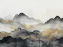 Grijs-gouden inktwas berglandschap