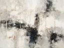 Schilderij: grijze wolken op gebroken wit