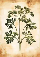 Botanische illustratie van een groene plant