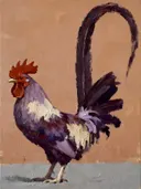 Schilderij: haan in pruim