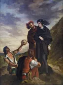 Hamlet en Horatio op het kerkhof van Eugène Delacroix: figuren