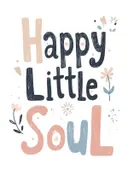 Schilderij met tekst Happy Little Soul, kinderkamer wanddecoratie