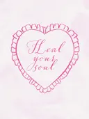 Handgetekend hart met tekst heal your soul