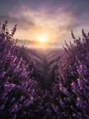 Landschapsfoto van heide bij de zonsopkomst