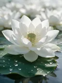 Macrofotografie van dauwdruppels op heilige lotus, glinsterlicht, wit
