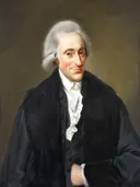 Hendrik Albert Schultens van Wybrand Hendriks: portret met man, pruik, zwarte jas en witte das, in warm bruin