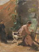 Het atelier van de schilder van Elisabeth Warling: figuren