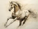 Schets van een galopperend paard