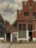 Landschapsschilderij 'Het Straatje' naar Johannes Vermeer