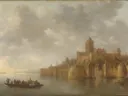 Landschapsschilderij 'Het Valkhof in Nijmegen' naar Jan van Goyen