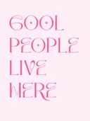 Roze typografie met boodschap over toffe mensen