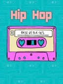 Pop-art illustratie van een roze cassettebandje met tekst Hip Hop