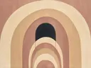 Hoge bogen in de stijl Retro Shapes, in verstoft roze en romige crème, met een diepzwart accent