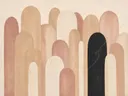 Hoge bogen in de stijl Retro Shapes, in verstoft roze en romige crème, met een diepzwart accent