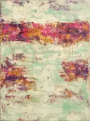 Meswerk schilderij, hoge horizon in Fel Magenta