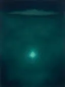 Nevel schilderij, hoge horizon in Oceaandiepte
