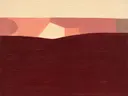 Paletmes abstract schilderij, hoge horizon in oud roze