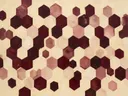 Honingraat in de stijl Geometric Earth, in diep bordeaux, ossenbloed en verstoft roze, met warm beenderwit