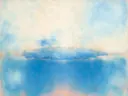 Kleurvelden schilderij, horizon in hemelsblauw